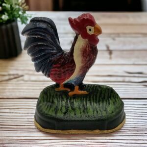 Rooster Cast Iron Tealight Candle Holder 4” Farmhouse Home Decor